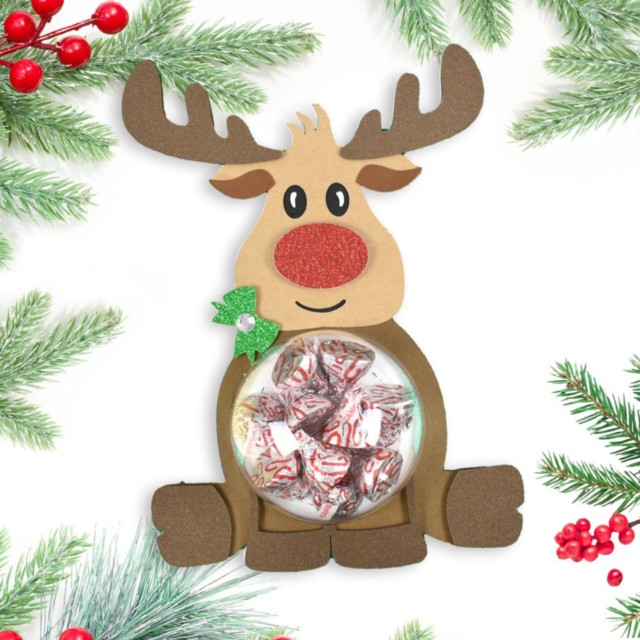 Christmas Rudolph Reindeer Candy Holder SVG Craft File
