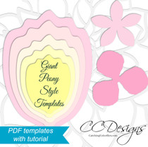Peony Paper Flower Template - Catching Colorflies