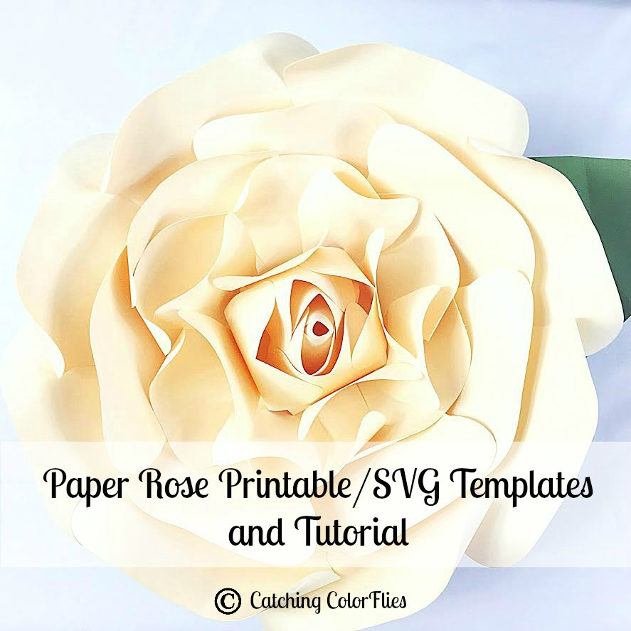 Alora Garden Giant Paper Rose Template & Tutorial - Catching Colorflies