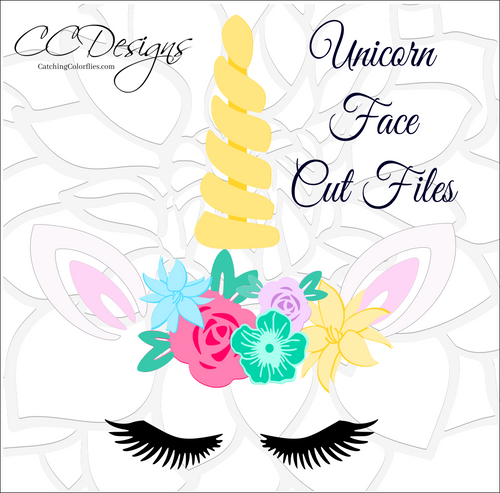 Unicorn Horn And Face Svg Cut File Set Catching Colorflies