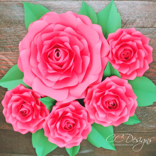 Alora Garden Giant Paper Rose Template &amp; Tutorial - Catching Colorflies