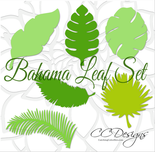Printable Tropical Leaf Template Set - Catching Colorflies