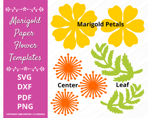 Printable Marigold Paper Flower Template