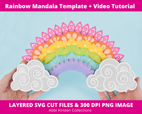 Download Rainbow Mandala Svg Craft File Catching Colorflies