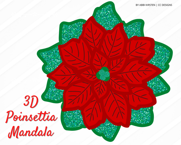 Poinsettia Christmas Mandala SVG Craft File