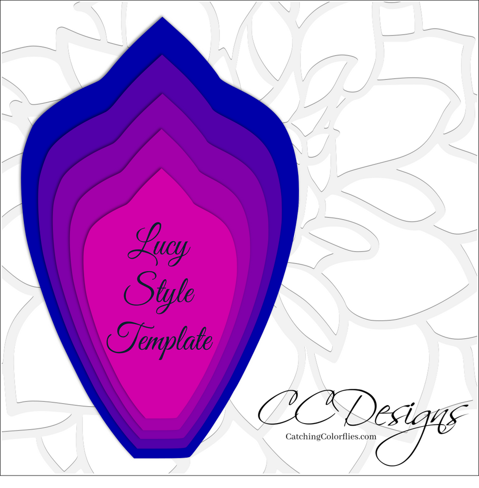 Set of 4 Giant Flower Templates - Catching Colorflies