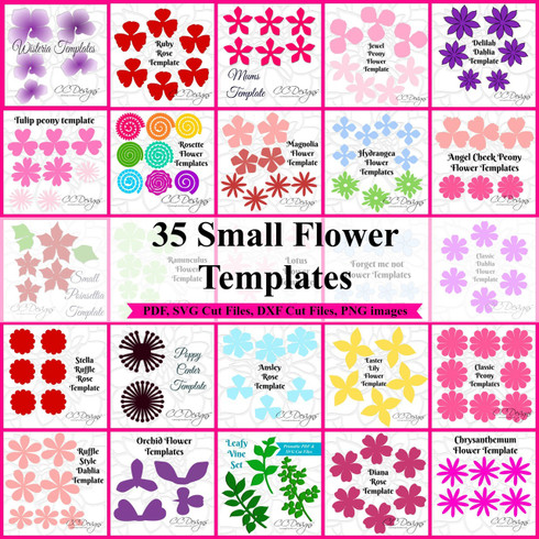 small paper flower templates tutorials full library set of 38