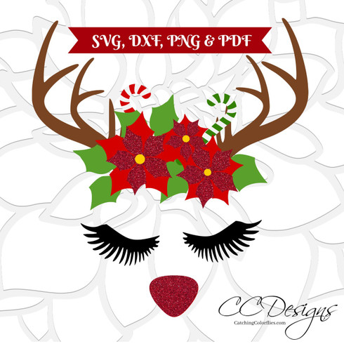 Download Red Nose Rudolph Reindeer Head Svg Cut File Catching Colorflies