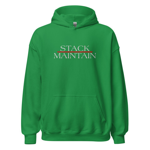 Stack & Maintain Embroidered Hoodie (green/white/red)