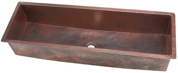 Premier Copper 16 Rectangular Hammered Copper Bar and Prep Sink
