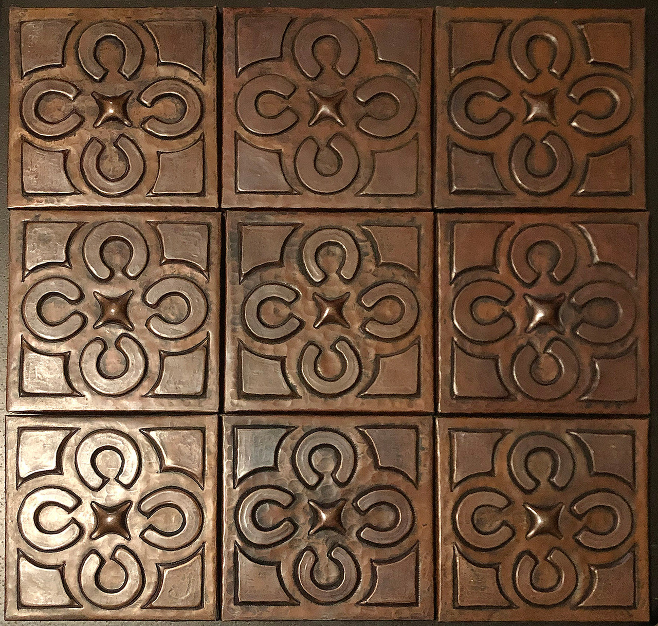 Copper Tile | Floral Design | Copper Sinks Direct