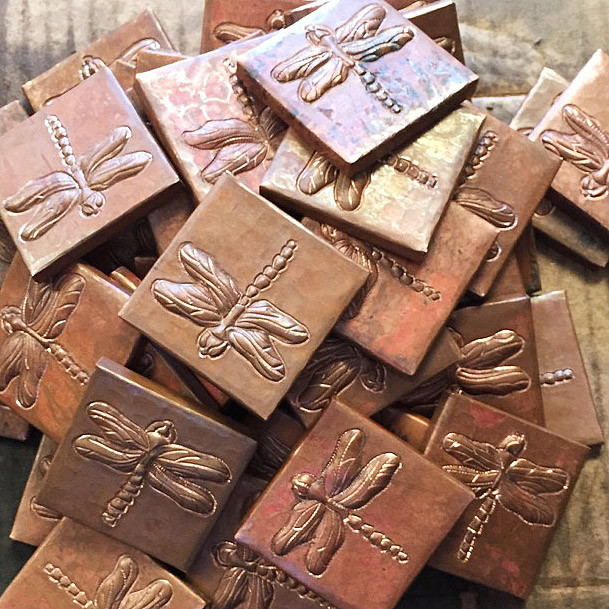 Copper Tile | Dragonfly Design | Copper Sinks Direct
