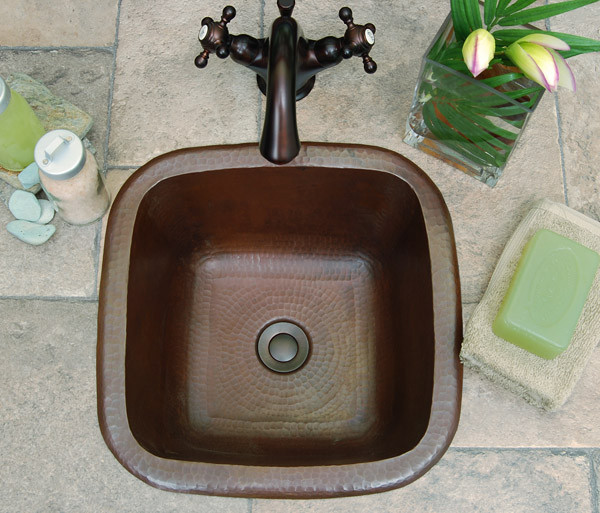 Square Copper Bar Sinks | SBV Square | Copper Sinks Direct