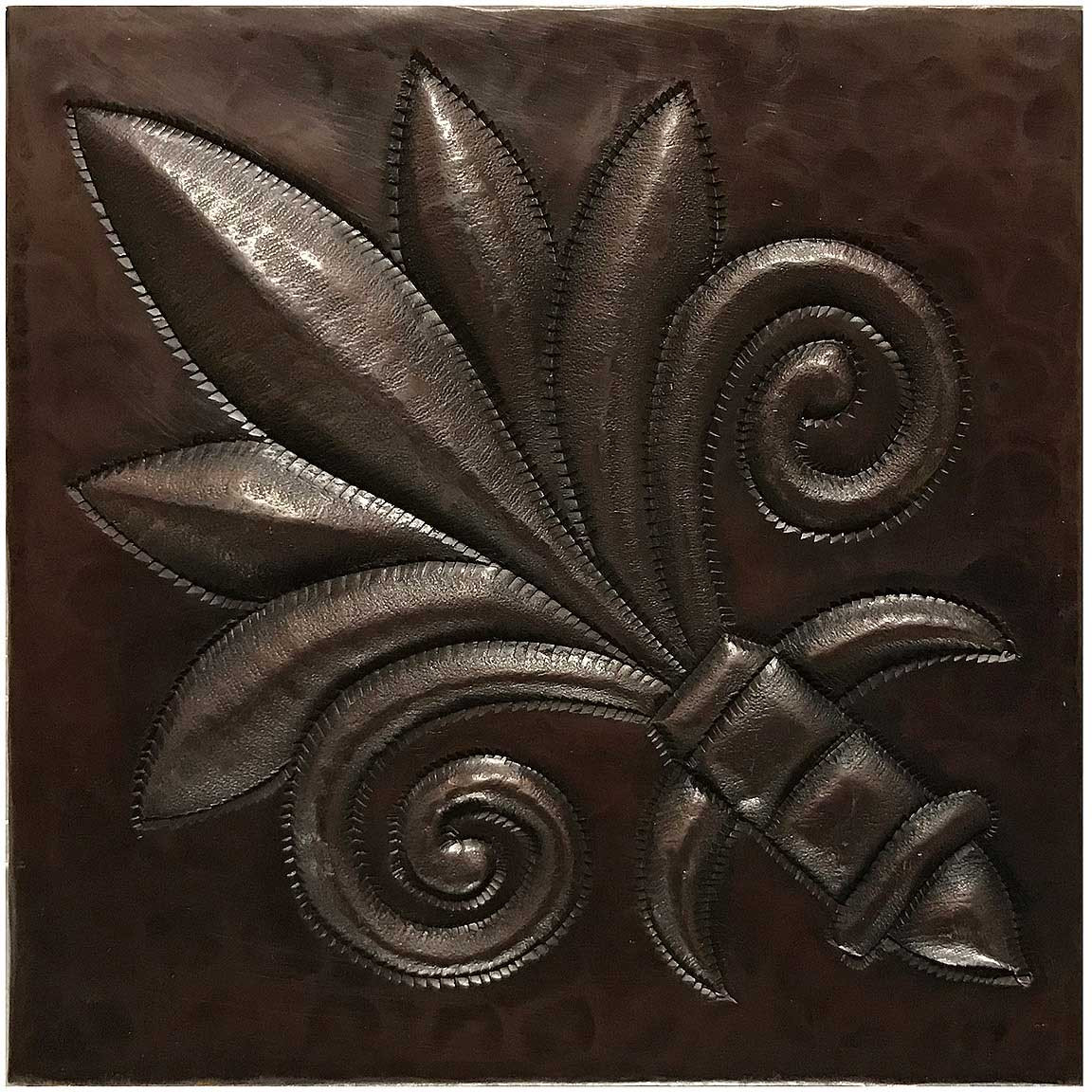 Copper Tile | Palm Fleur De Lis Design | Copper Sinks Direct