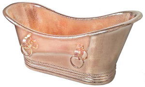 Hammered Copper tub with rings Hammered Copper tub with rings