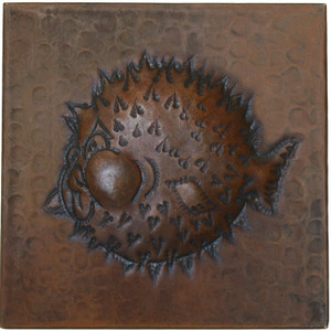 Copper Tile (TL299) Puffer Fish Design Copper Tile (TL299) Puffer Fish Design
