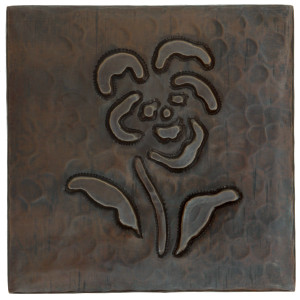 Copper Tile (TL322) Abstract Flower Design Copper Tile (TL322) Abstract Flower Design