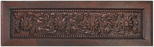 Copper kitchen sink with farmhouse daisy vine design front Copper kitchen sink with farmhouse daisy vine design front