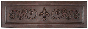 Fleur De Lis Swirl Front copper kitchen sink