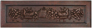 Copper kitchen sink with farmhouse apron chicken and hens farm designer front Copper kitchen sink with farmhouse apron chicken and hens farm designer front