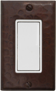 Hammered copper single rocker decora switchplate cover Hammered copper single rocker decora switchplate cover