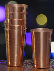 Hammered Mules (MINI134) Smooth Copper Mini Jigger Shot Glasses-Set of 6