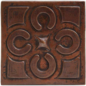 Graphic floral design copper tile Graphic floral design copper tile
