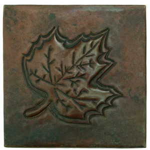 Maple leaf hammered copper tile Maple leaf hammered copper tile