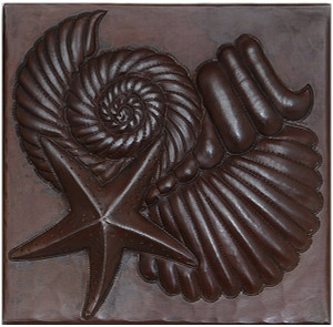 Sea Shells and Starfish design copper tile Sea Shells and Starfish design copper tile