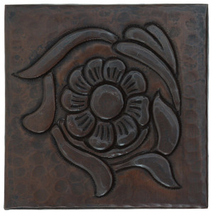 Floral design copper tile Floral design copper tile