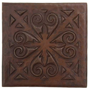 Scroll Medallion design copper tile Scroll Medallion design copper tile