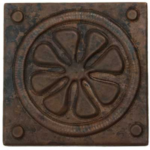 Daisy Circle hammered copper tile Daisy Circle hammered copper tile