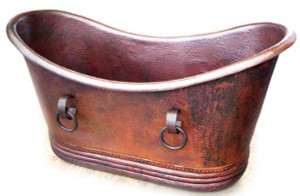 Copper tub with rings Copper tub with rings