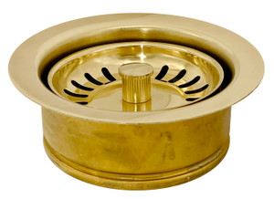 Brass Sink Drain (289-DISP-BRS) 3.5" Kitchen Disposer Flange w/Stopper - Unlacquered Brass
