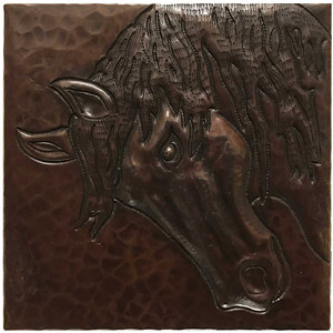 Horse Head hammered copper tile TL228 Horse Head hammered copper tile TL228