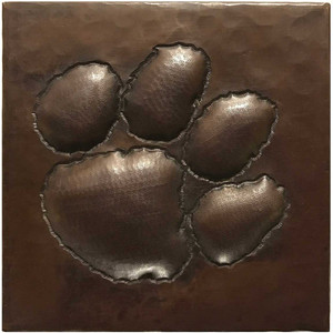 Paw design hammered copper tile TL234 Paw design hammered copper tile TL234