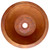 Round smooth copper bar sink in natural fired color