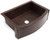 Side view of rounded front apron copper sink with flat ends. Side view of rounded front apron copper sink with flat ends.