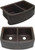 Rounded front farmhouse copper kitchen sink with double bowls