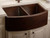 50/50 Rounded Front Farmhouse Copper Kitchen Sinks