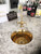 CUSTOMER PHOTO Installed RBV14-SB SHINY BRASS round hammered brass bar sink. CUSTOMER PHOTO Installed RBV14-SB SHINY BRASS round hammered brass bar sink.