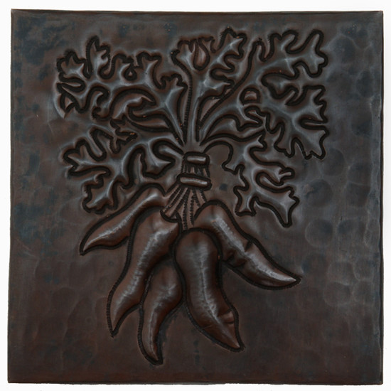 Carrot bunch design copper tile