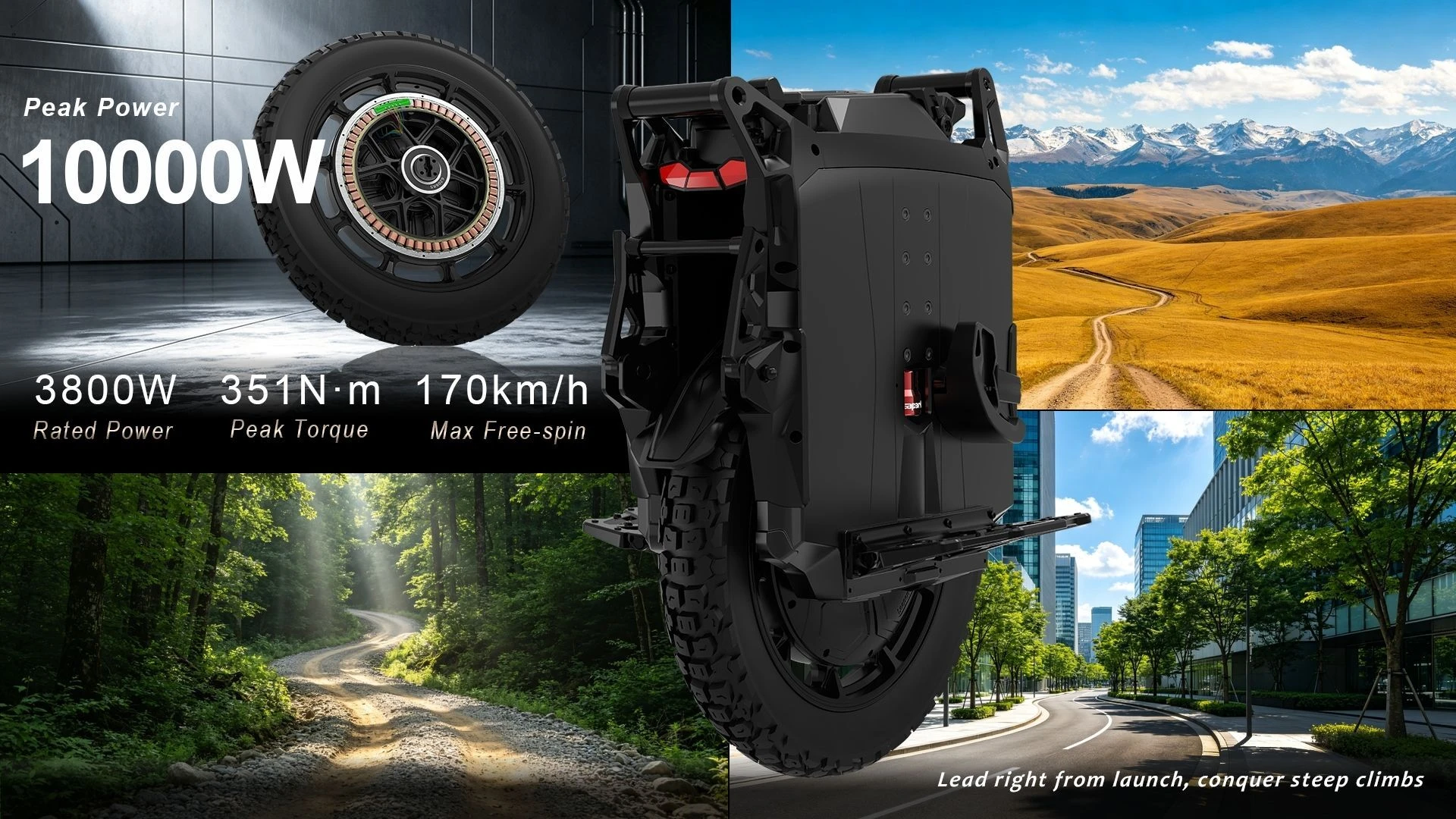 Leaperkim Sherman-P 20" Electric Unicycle &ndash; 3800W Hydraulic Suspension