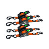1" x 10' Retractable Ratchet Straps - Pack of 4 Orange