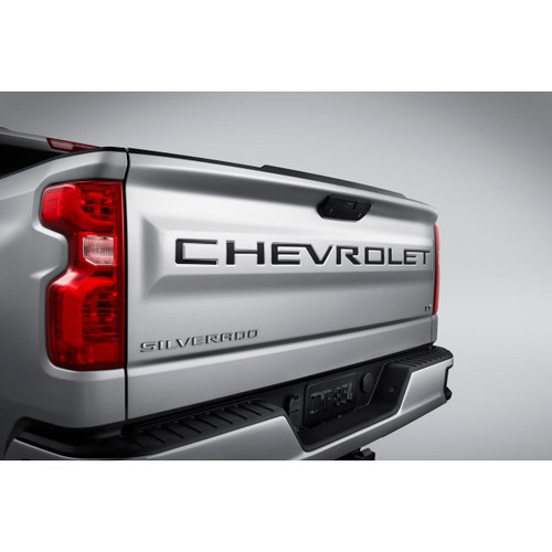 2019-2023 Chevrolet Silverado 1500 Tailgate Lettering Vinyl Decal- Black- Installed 