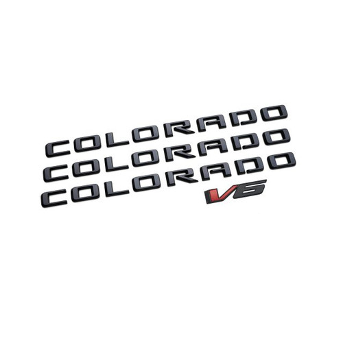 2021-2022 Chevrolet Colorado Black Lettering Emblems- V6 