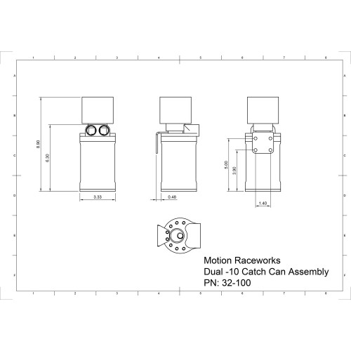 Motion Raceworks 32-100SBC - SBC / BBC / SBF Catch Can Kit For 1.22" Push In Grommets