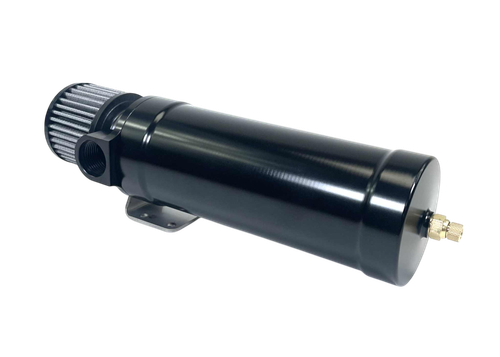 Motion Raceworks 32-111BLK - Billet 1 Quart XL Top Loader Billet Internally Baffled Oil Catch Can ( Single 12 AN Port )