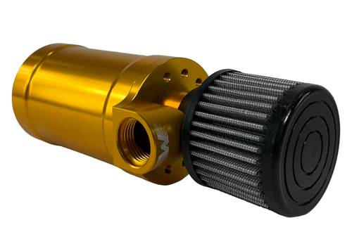 Motion Raceworks 32-101GLD - Motion Billet Top Loader Oil Catch Can Gold Anodized ( Single 12 AN Port )