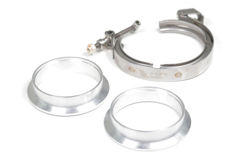 Motion Raceworks 21-11040 - Motion Raceworks 4" Aluminum O-ring V-Band Set w/ Quick Release Clamp